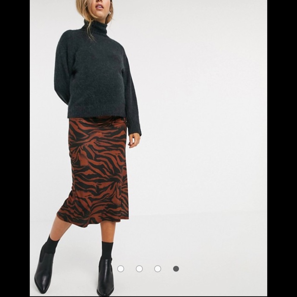 ASOS Tiger print midi skirt